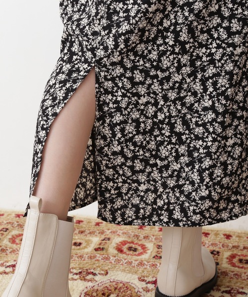 N.（N. Natural Beauty Basic）（エヌエヌナチュラルビューティーベーシック）の「フラワープリントパワショルストレートワンピース（ワンピース・レディース・ホワイト系その他/ブラック系その他/グリーン系その他・MEDIUM）」の8枚目の写真