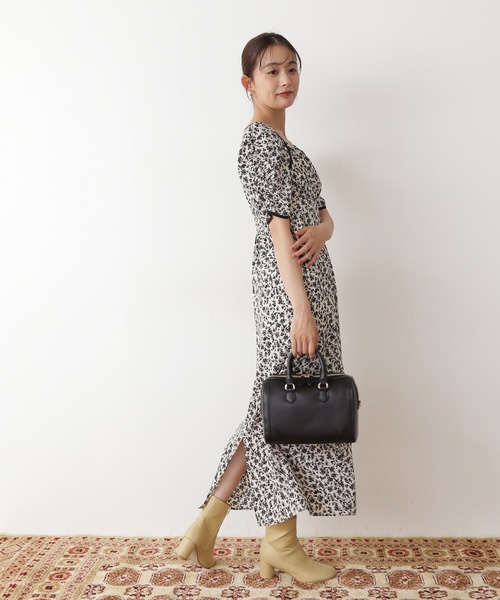 N.（N. Natural Beauty Basic）（エヌエヌナチュラルビューティーベーシック）の「フラワープリントパワショルストレートワンピース（ワンピース・レディース・ホワイト系その他/ブラック系その他/グリーン系その他・MEDIUM）」の19枚目の写真