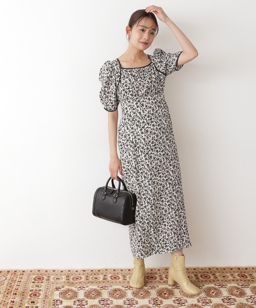 N.（N. Natural Beauty Basic）（エヌエヌナチュラルビューティーベーシック）の「フラワープリントパワショルストレートワンピース（ワンピース・レディース・ホワイト系その他/ブラック系その他/グリーン系その他・MEDIUM）」の18枚目の写真