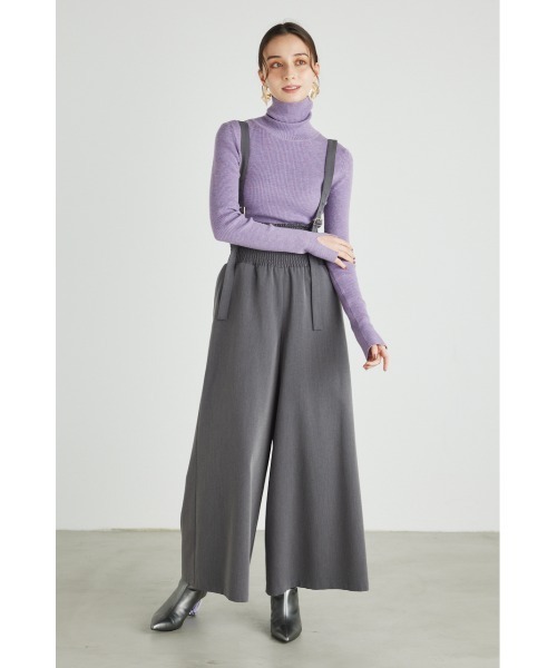 rienda(リエンダ)の「ハイウエストシャーリングサスペンダーパンツ(その他パンツ・レディース・ベージュ/ライム/グレー・SMALL/MEDIUM)」の7枚目の写真