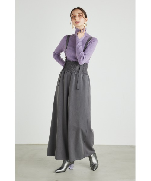 rienda(リエンダ)の「ハイウエストシャーリングサスペンダーパンツ(その他パンツ・レディース・ベージュ/ライム/グレー・SMALL/MEDIUM)」の10枚目の写真