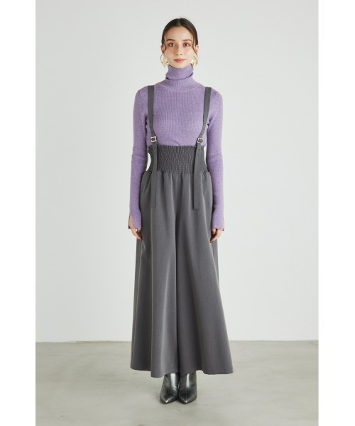 rienda(リエンダ)の「ハイウエストシャーリングサスペンダーパンツ(その他パンツ・レディース・ベージュ/ライム/グレー・SMALL/MEDIUM)」の11枚目の写真