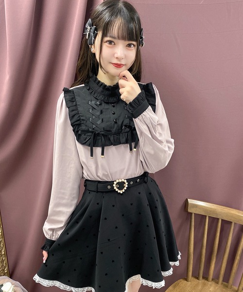 ROJITA(ロジータ)の「ヨークレースアップブラウス(シャツ/ブラウス・レディース・ホワイト/ブラック/ピンク・FREE)」の9枚目の写真