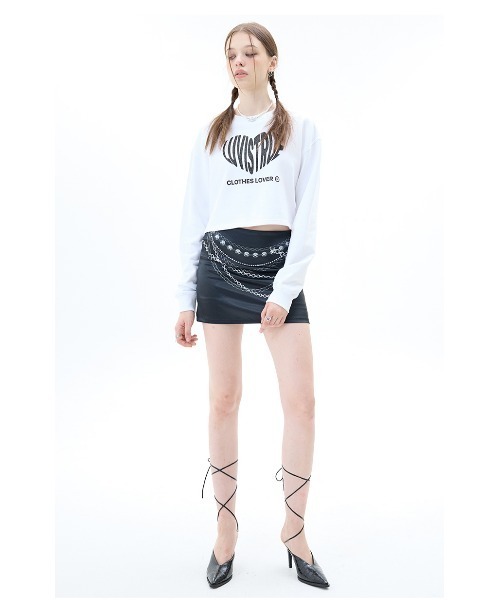 LUVISTRUE(ラヴイズトゥルー)の「A'GEM/9 × .kom 『LUV IS TRUE/ラブ イズ トゥルー』CHAIN SKIRT/チェーン スカート(スカート・レディース・ホワイト/ブラック・FREE)」の7枚目の写真