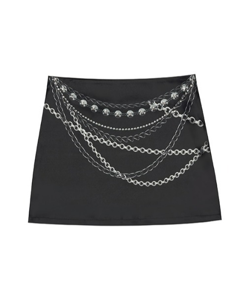 LUVISTRUE(ラヴイズトゥルー)の「A'GEM/9 × .kom 『LUV IS TRUE/ラブ イズ トゥルー』CHAIN SKIRT/チェーン スカート(スカート・レディース・ホワイト/ブラック・FREE)」の16枚目の写真