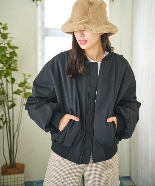 FREE'S MART（フリーズマート）の「◇MA-1ブルゾン（MA-1・レディース・ブラック/ベージュ/カーキ・MEDIUM/SMALL）」の14枚目の写真