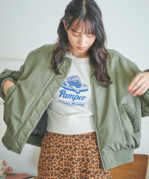 FREE'S MART（フリーズマート）の「◇MA-1ブルゾン（MA-1・レディース・ブラック/ベージュ/カーキ・MEDIUM/SMALL）」の10枚目の写真