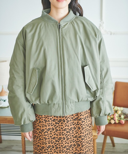 FREE'S MART（フリーズマート）の「◇MA-1ブルゾン（MA-1・レディース・ブラック/ベージュ/カーキ・MEDIUM/SMALL）」の21枚目の写真