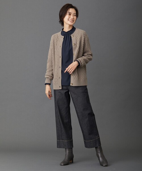 J.PRESS Ladies(J.プレス レディス)の「【洗える】EIGER CORD カーディガン(カーディガン/ボレロ・レディース・ホワイト系/ブラウン系・SMALL)」の6枚目の写真