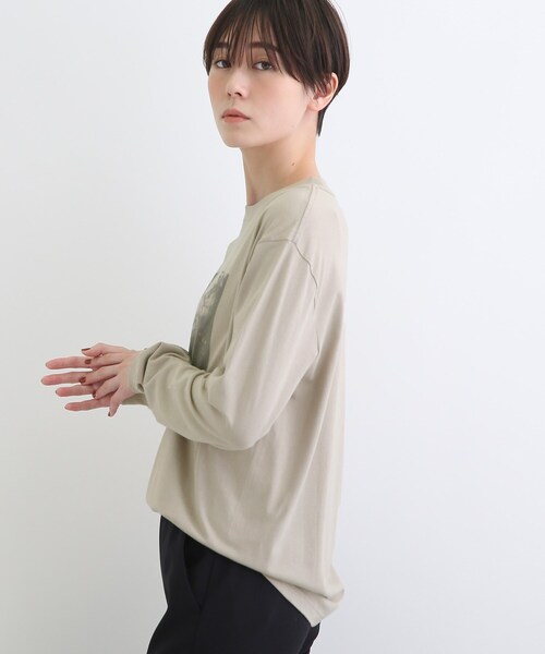 INDIVI(インディヴィ)の「【LIFE】メッセージプリント ロングTシャツ(Tシャツ/カットソー・レディース・ライトベージュ/ホワイト・13/38)」の13枚目の写真