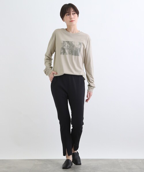 INDIVI(インディヴィ)の「【LIFE】メッセージプリント ロングTシャツ(Tシャツ/カットソー・レディース・ライトベージュ/ホワイト・13/38)」の15枚目の写真
