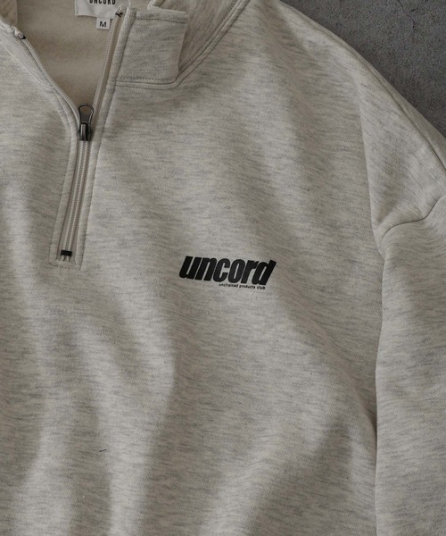 UNCORD(アンコード)の「【UNCORD】LOGO HALFZIP/ロゴハーフジップワンポイントロゴスウェット(スウェット・メンズ・ブラック/グレー/ブルー/グリーン/オートミール/ネイビー・MEDIUM/LARGE/X-LARGE)」の18枚目の写真
