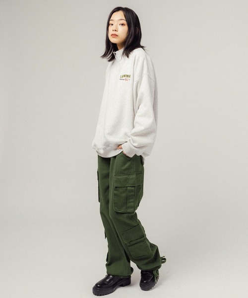Ressaca(レサーカ)の「ワンポイント刺繍 スウェットハーフジップ(スウェット・メンズ・アッシュグレー/グレー/ブラック/グリーン/ブルー・L/M/XL)」の8枚目の写真