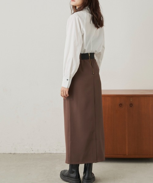 CLEARIMPRESSION （クリアインプレッション）の「ハイウエストカーゴナロースカート（スカート・レディース・ブラック/ブラウン・M/S）」の9枚目の写真