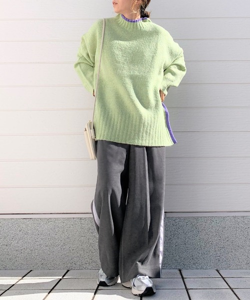 Q(キュー)の「ツイルピーチサイドラインワイドパンツ(その他パンツ・レディース・チャコールグレー/アッシュグレー・MEDIUM)」の6枚目の写真