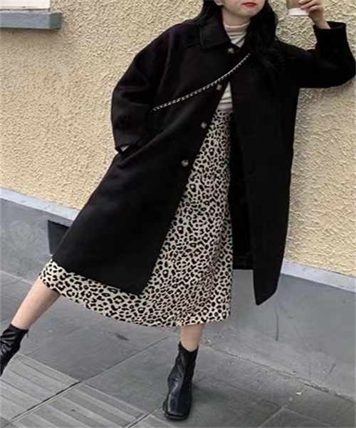 FREE STYLISTS(フリー スタイリスト)の「ウールライクステンカラーコート(ステンカラーコート・レディース・ベージュ/ブラック・M/L/XL/XXL/S)」の5枚目の写真