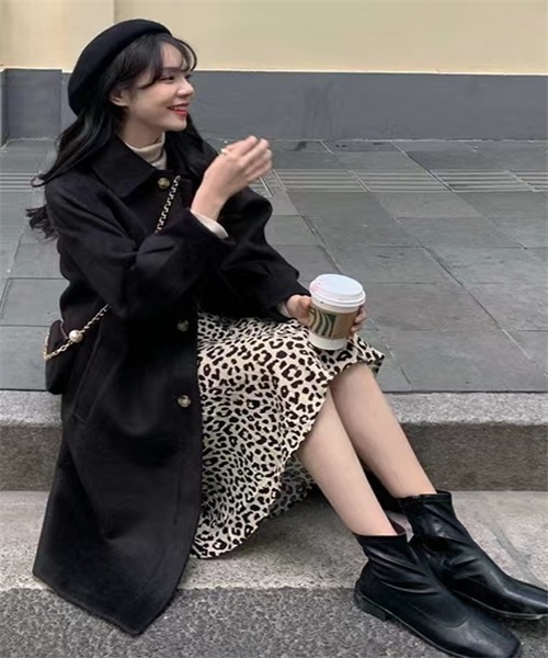 FREE STYLISTS(フリー スタイリスト)の「ウールライクステンカラーコート(ステンカラーコート・レディース・ベージュ/ブラック・M/L/XL/XXL/S)」の6枚目の写真