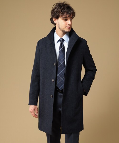 TAKEO KIKUCHI(タケオキクチ)の「【ウールカシミヤブレンド】ビーバー調 スタンドカラー コート(その他アウター・メンズ・ネイビー系3/ブラック系3/ライトグレー系3/チャコール/ライトグレー/ネイビー/ブラック/チャコールグレー/オリーブ系/ブルー系その他2/ブラック系/ライトグレー系/グレー系1/ベージュ系その他・03/04/01/02/05)」の14枚目の写真