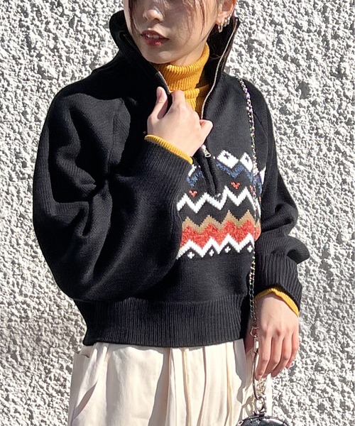 one way（ワンウェイ）の「ラメタートルニット（ニット/セーター・レディース・ブラック系その他/ライトグリーン/イエロー/ブラック/ベージュ・FREE）」の8枚目の写真