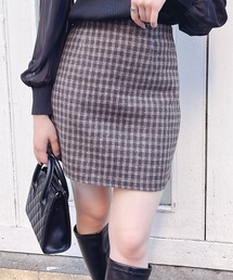 チェックミニスカート