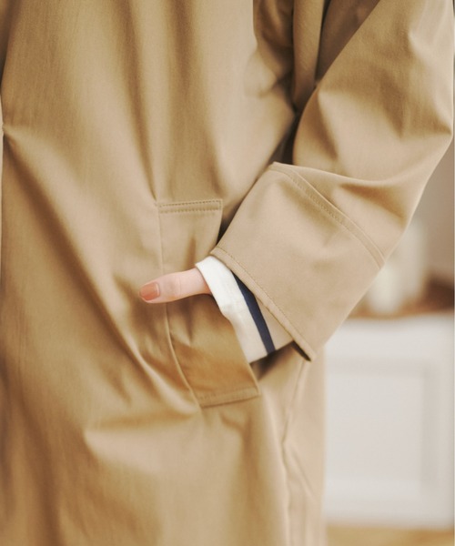 ANGIE（アンジー）の「2WAYダブルオーバーコート/ロングジレ（トレンチコート・レディース・アイボリー/ブラック/カーキ/ベージュ・FREE）」の7枚目の写真