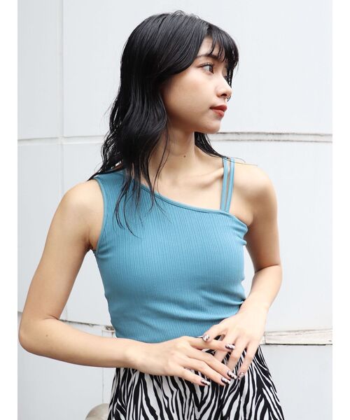 MURUA（ムルーア）の「ダブルストラップキャミソール（キャミソール・レディース・グレー/ブラック/ブルー・FREE）」の9枚目の写真