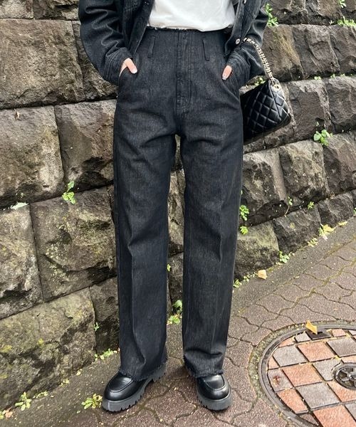 mysty woman（ミスティウーマン）の「ハイウエストカットオフデニムパンツ 184409（デニムパンツ・レディース・オフホワイト/ブルー/ブラック/ライトブルー/ホワイト/チャコールグレー/ダークブルー・SMALL/MEDIUM）」の16枚目の写真