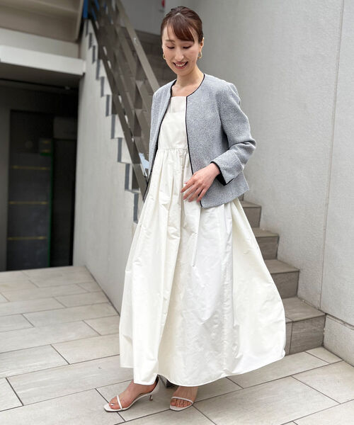 セール】◇【WEB限定】ラメツイードストレッチクルーネックジャケット