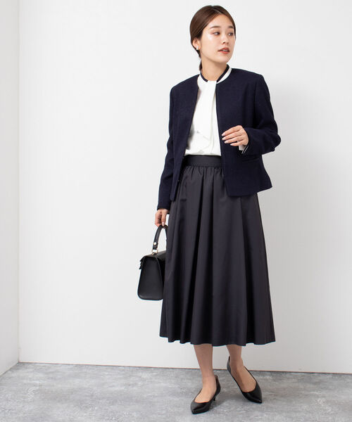 セール】◇【WEB限定】ラメツイードストレッチクルーネックジャケット