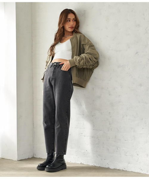 ANAP（アナップ）の「シャーリングMA-1（ブルゾン・レディース・カーキ/ブラック・FREE）」の10枚目の写真