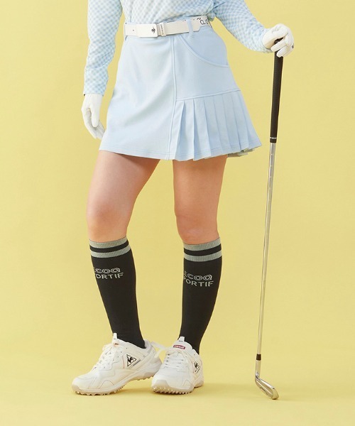 le coq sportif GOLF（ルコックスポルティフゴルフ）の「サイドプリーツスカート  吸汗 ストレッチ UVカット    レディース ゴルフウエア（スカート・レディース・ブルー/ピンク/ホワイト/ネイビー・7号/9号/11号/13号）」の14枚目の写真