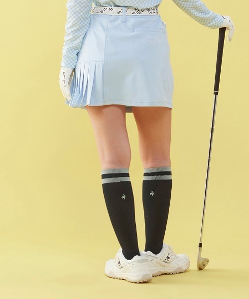 le coq sportif GOLF（ルコックスポルティフゴルフ）の「サイドプリーツスカート  吸汗 ストレッチ UVカット    レディース ゴルフウエア（スカート・レディース・ブルー/ピンク/ホワイト/ネイビー・7号/9号/11号/13号）」の17枚目の写真