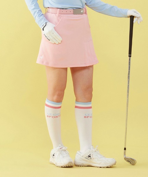 le coq sportif GOLF（ルコックスポルティフゴルフ）の「サイドプリーツスカート  吸汗 ストレッチ UVカット    レディース ゴルフウエア（スカート・レディース・ブルー/ピンク/ホワイト/ネイビー・7号/9号/11号/13号）」の12枚目の写真
