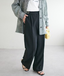 DISCOAT | テックリネンハイウエストウエストバックルワイドパンツ(その他パンツ)