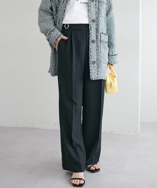 DISCOAT（ディスコート）の「テックリネンハイウエストウエストバックルワイドパンツ（その他パンツ・レディース・ライトグレー/ブラック・MEDIUM/LARGE）」の21枚目の写真