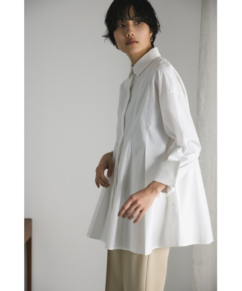 STYLEMIXER（スタイルミキサー）の「タックフレアシャツ（シャツ/ブラウス・レディース・ブラック/ホワイト/サックスブルー・FREE）」の9枚目の写真