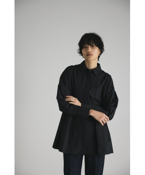 STYLEMIXER（スタイルミキサー）の「タックフレアシャツ（シャツ/ブラウス・レディース・ブラック/ホワイト/サックスブルー・FREE）」の14枚目の写真