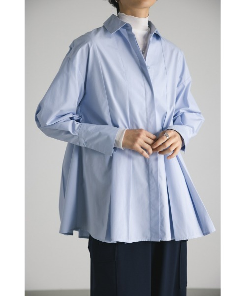 STYLEMIXER（スタイルミキサー）の「タックフレアシャツ（シャツ/ブラウス・レディース・ブラック/ホワイト/サックスブルー・FREE）」の20枚目の写真