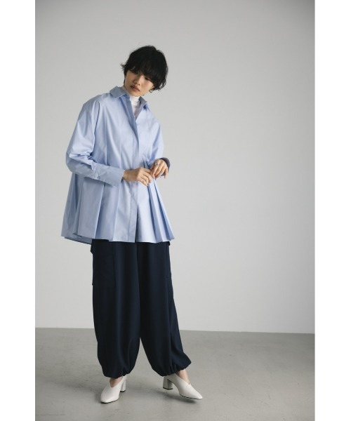 STYLEMIXER（スタイルミキサー）の「タックフレアシャツ（シャツ/ブラウス・レディース・ブラック/ホワイト/サックスブルー・FREE）」の21枚目の写真