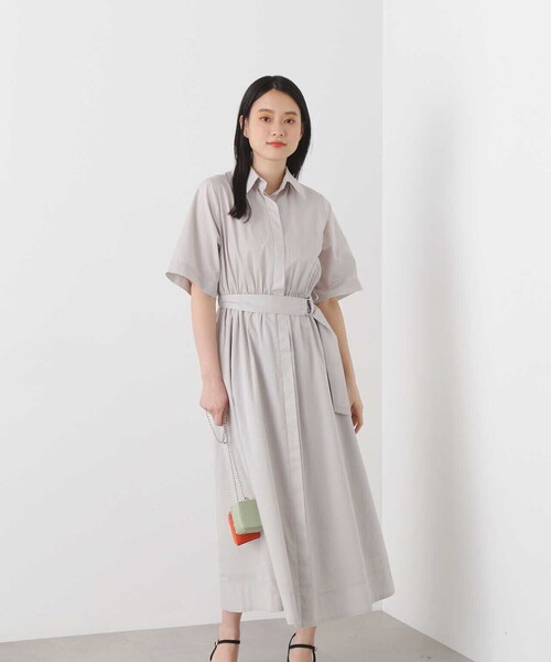 【SSizeLine】◆コットンボイルボリュームシャツワンピース