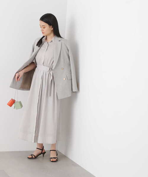 【SSizeLine】◆コットンボイルボリュームシャツワンピース
