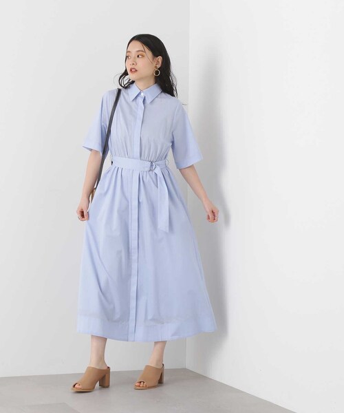 【SSizeLine】◆コットンボイルボリュームシャツワンピース