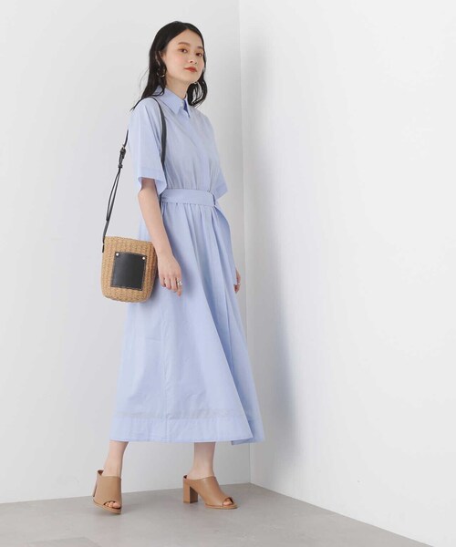 【SSizeLine】◆コットンボイルボリュームシャツワンピース