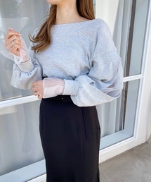 one after another NICE CLAUP | オーガンジー重ねスウェット　2023SS(スウェット)