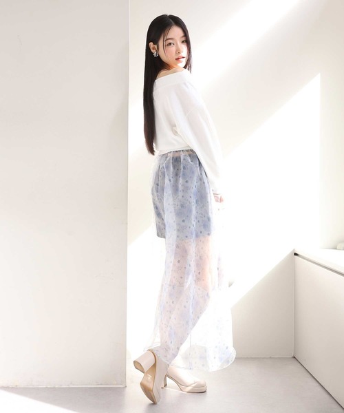 one after another NICE CLAUP(ワンアフターアナザーナイスクラップ)の「オーガンジー重ねスウェット 2023SS(スウェット・レディース・ブラック/オフホワイト/グレー・FREE)」の21枚目の写真