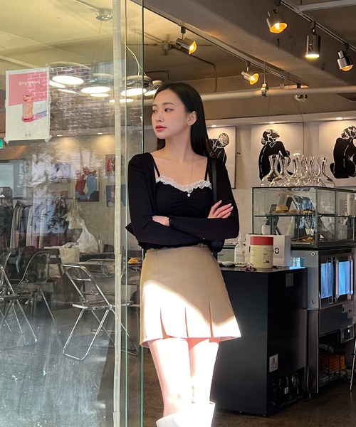 by muni:r(バイ ムニール)の「デイリー裾プリーツスカート(スカート・レディース・ベージュ/ブラック/グレー・FREE)」の17枚目の写真