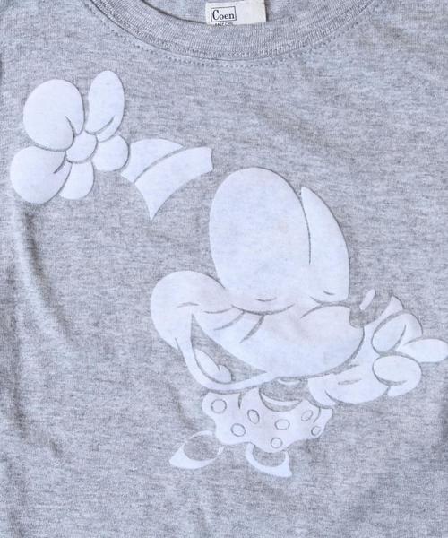coen(コーエン)の「【coen kids】コーエン別注Disney(ディズニー)MinnieフロッキープリントTシャツ(100~150cm)(Tシャツ/カットソー・キッズ・グレー・120cm/110cm/140cm/150cm/100cm/130cm)」の8枚目の写真