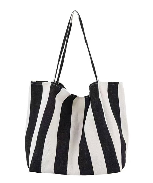 CORNERS(コーナーズ)の「ストライプトートバッグ(トートバッグ・レディース・ブラック/ベージュ/ネイビー/レッド/アイボリー/カーキ/ダークブラック/キャメル・FREE)」の12枚目の写真
