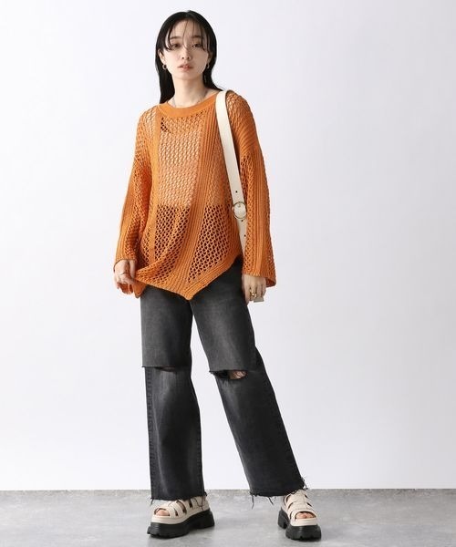 JEANASIS(ジーナシス)の「クラッシュストレートデニムパンツ/193870(デニムパンツ・レディース・ブラック/ブルー・SMALL/MEDIUM)」の5枚目の写真