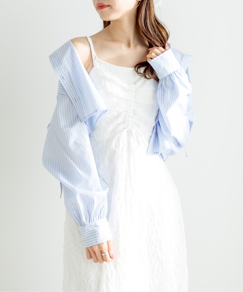 OLIVE des OLIVE(オリーブデオリーブ)の「【WEB限定カラー有】胸クシュキャミワンピース(ワンピース・レディース・サックスブルー/ブラック/オフホワイト/チェック・FREE)」の2枚目の写真